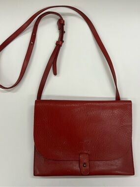 Lucky Brand Red Leather Envelope Crossbody Bag